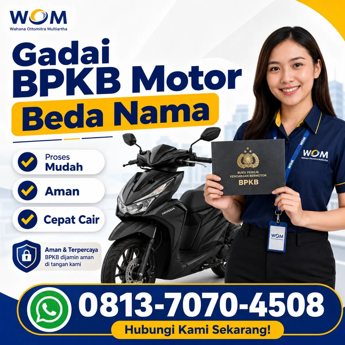 Gadai BPKB Motor Beda Nama