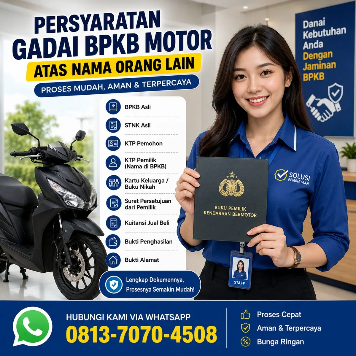 persyaratan gadai BPKB motor atas nama orang lain